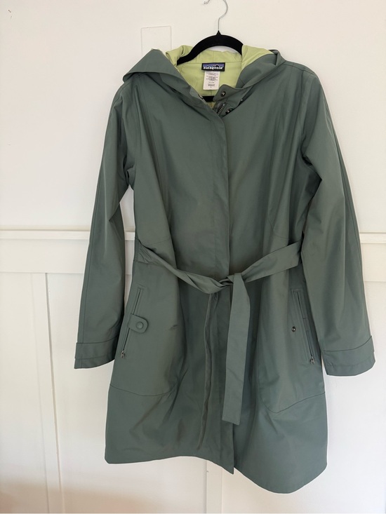 Patagonia Jackets & Blazers - Patagonia Women's Hooded Trench Coat - Green with Light Lime Lining